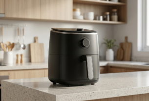Air fryer boa e barata sobre bancada de cozinha moderna