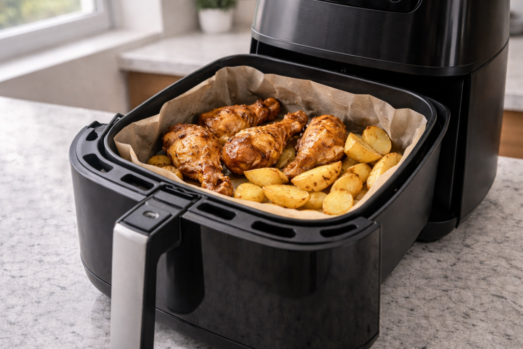 Colocar papel manteiga na air fryer?