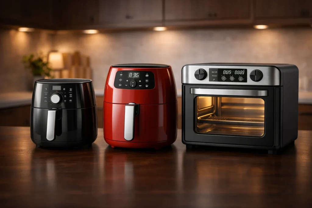 Modelos de marcas líderes (Mondial, Philco, Oster) para quem busca Air Fryer grande ou pequena.